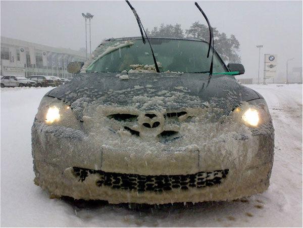 Снегопад был просто ужастный...